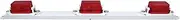 Trailer Light Bar, Red Lights with White Metal Base, 3 Marker Lights