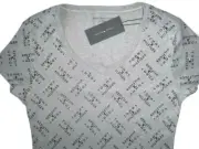 Tommy Hilfiger Women's All Over Print Flag V-Neck Medium Tee Shirt/Blouse XL
