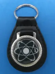 ATOM SYMBOL SIGN AUTO LEATHER KEYCHAIN KEY CHAIN RING FOB #240