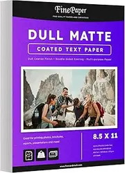 Dull 80lb Text Digital Low Gloss Paper, Double Sided C2S, Coated, Perfect for Color Laser Printing, Design Proposals, Flyers, Brochures | Matte Finish | 8.5" x 11" | 100 Sheets
