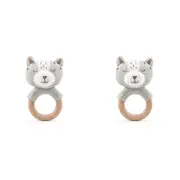 2x The Peanutshell Fox Wood Ring Teether 13x10cm Baby Teething Animal Toy GRY 0+