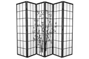 Zen Garden Room Divider Screen Black 6 Panel
