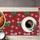 Christmas Pattern Table Mats Polyester Fiber Dining Table Mats Xmas Gifts