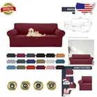 Premium Dark Red Elastic Sofa Cover for 3-Cushion Furniture - Soft & Stylish