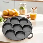 7 Hole Skillet Omelet Pans Cast Iron Non-Stick Omelet Pancake Breakfast Makers #