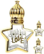 LIFKOME 3Pcs Glass Perfume Bottles Refillable Roller Bottles for Essential Oils Fragrances Compact Leak Design for Travel Home Use Star Shaped Containers