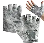 Hogvinnatil Fingerless Fishing Gloves, Breathable Mittens | Half Finger Anti-Slip Fishing Fender - Travel Equipment Outdoor Fishing Accessories for Fishing, Camping, Travel