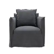 [James Lane] Como Rocker Swivel Chair Linen Charcoal