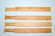 Expandable Set of 4 Bamboo Kitchen Drawer Dividers Organizers Adjustable 17-22"