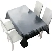 Foggy Mountain and Pine Trees Tablecloth