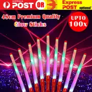 Up to 100x Glowsticks Wand Glow in Dark LED Flashing Color Changing Sticks Party