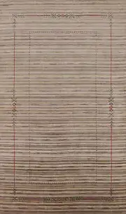 Unique Vibrant Rug Striped Handmade Wool Gabbeh Carpet 5x8 ft.