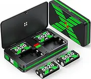 4x2600mAh Xbox Controller Battery Pack Compatible for Xbox One/Xbox Series X/S Rechargeable Battery Packs for Xbox One S/X/One Elite Fast Charger Batteries
