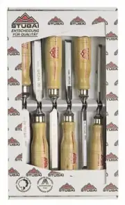 Stubai 9002793307787 Swedish Type 6-26mm Special Wood Chisel Set 6-Piece, Beig