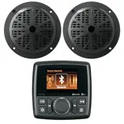 Marine Audio MA112 Bluetooth Stereo Receiver, 2x Pyle 5.25" 100W Boat Speakers