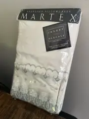 Martex Danielle Lace Standard Pillowcases Set Of Two Sage Off White Bedroom New