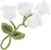 Ciieeo Handmade Keychain Crochet Flower Car Mirror Pendant Decorative Hanging
