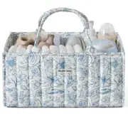 Floral Diaper Caddy Organizer, Stylish Nursery Storage Basket, Gift for Baby ...