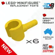 6 x Genuine LEGO Minifigure Hands, Yellow - Minifigures Replacement Hand - NEW