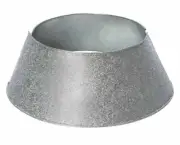Silver Sparkling Glitter Christmas Tree Collar Ring 14" DIA Metal Skirt NEW Tags