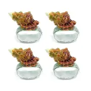 Set of 4 Rhinestone Encrusted Metal Conch Shell Napkin Rings