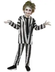 Beetlejuice Black and White Striped Suit Costume for for Themed Parties and H...
