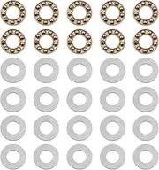 10 Pcs NUZAMAS 8x16mm Miniature Thrust Axial Metal Ball Bearing Small and Micro Flat Thrust Ball Bearings Steel Pressure Bearings for Door and Window Hinges