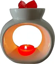Ceramic Aroma Lamp Fragrance Wax Burner, Essential Oil Warmer, Scented Oil Diffusers, Wax Melts Holder,Aromatherapy Oil Warmer for Holiday Home Decoration Valentine Gift (Candle and Oil Not Included)