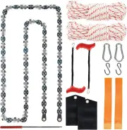 Zsgrowth 53 Inch High Reach Tree Limb Hand Rope Saw, 68 Sharp Teeth Blades on...