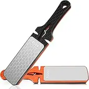 Diamond Sharpening Stone, 5-In-1 Knife Sharpening Stone Double-Sided 400/1000 Grit Honeycomb Surface Knife Sharpener Stone Whetstone Ceramic &Tungsten Steel Scissors Knives