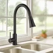 ACA International WELS Kitchen Mixer Tap 2-Mode Spray Pull Out Spout Kitchen Laundry Sink Bar Faucet Tap Basin Mixer Brass Faucet Kitchen Tap(Matt Black)
