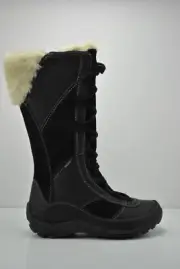 Women Merrell Prevoz Waterproof Winter Black Leather Boots Size 5.5 J20256