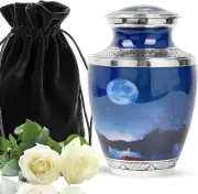 Blue Moon Metal Urn - Memorial Urns for Adult Male & Female - Cremation Urn Huma