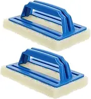 CANIGHT 2Pcs Bathtub Cleaner Heavy Duty Sponge Brush with Handle for Efficient Cleaning Bath Scrubber and Cleaning Pad for Sinks and Bathroom Surfaces