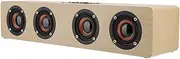 Wooden Bluetooth Speaker, 12W TV Computer Speaker Sound Bar with 4 Bass Subwoofer Support Bluetooth, AUX, TF card, FM(#2)