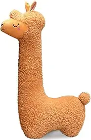 Deaboat 40" Giant Alpaca Plush Pillow Llama Stuffed Animal Toys Llama Long Body Plushie Home Decor for Girls Kids Adults (Brown, 40inch)