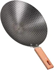 BESPORTBLE Small Wok Frying Pan Japanese Style Iron Non-Stick Outdoor Cookware for BBQ Stovetop