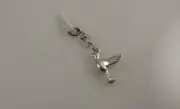 bird dove silver tone charm cell phone fits Ipad charm ear cap dust plug