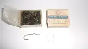 100 Count* Vintage Life Saver Hooks Hump Shank Bronze Size 1/0 Hook Fly - NOS