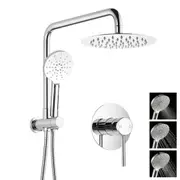 ACA WELS Round 8'' Ultrathin Rainfall Shower Head Station 3-MODE Handheld Set Diverter Mixer Tap Chrome