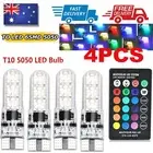4pcs T10 LED Light With A Remote 501 W5W RGB Color Changing Car Wedge Side Bulbs