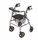 Lumex Walkabout Contour Deluxe Rollator with Seat - Larger 8" Wheels & Padded Ba
