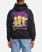 [MITCHELL & NESS] Mitchell & Ness Los Angeles Lakers National Champions Hoodie Faded Black - Size S S Faded Black