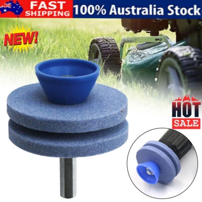 Lawn Mower Blade Sharpener Rotary Stone Grindstone Sharpening Drill Tool VN