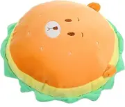 Kisangel Plush Cartoon Hamburger Bear Pillow Cute Stuffed Pillow for Fluffy Couch Unique Hamburger Shape Plush Doll for Play and Home Decoration