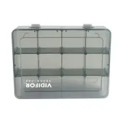N/K Modern Translucent Grey 12 Grid Plastic Storage Organizer Box, 8.9" L x 7...