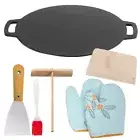AU Cast Iron Induction Crepes Pan Baking Cookie Pancake Pizza Bakeware
