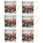 6PK Ashdene Tractors Then/Now Massey Ferguson Fine Bone China Mug