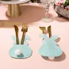 Party Dinnerware Set Christmas Dinner Table Decorations Easter Bunny Cutlery