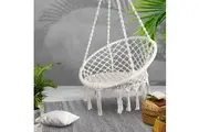 Gardeon Hammock Chair Outdoor Hanging Macrame Cotton Indoor Cream